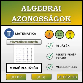Memóriajáték: Algebrai azonosságok, szorzattá alakítás