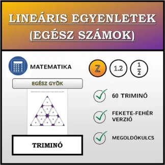 Triminó: Lineáris egyenletek (egész számok), egész gyök