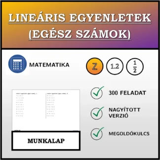 Munkalap: Lineáris egyenletek (egész számok)