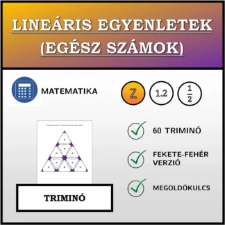 Triminó: Lineáris egyenletek (egész számok)