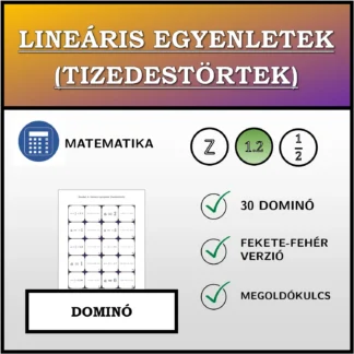 Dominó: Lineáris egyenletek (tizedestörtek)