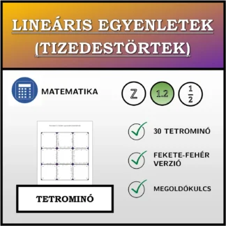 Tetrominó: Lineáris egyenletek (tizedestörtek)
