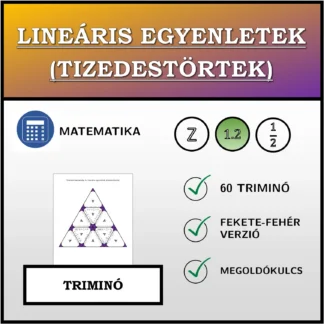 Triminó: Lineáris egyenletek (tizedestörtek)
