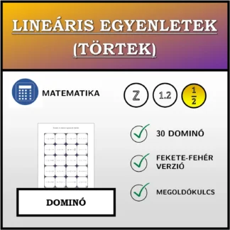 Dominó: Lineáris egyenletek (törtek)