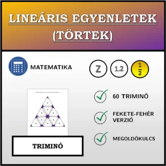 Triminó: Lineáris egyenletek (törtek)