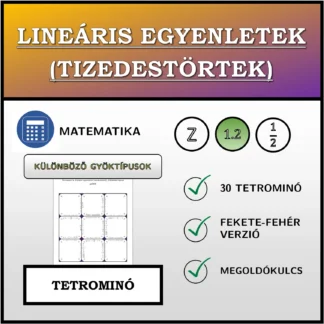 Tetrominó: Lineáris egyenletek (tizedestörtek), különböző típusú gyökök