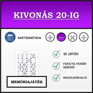 Memóriajáték: Kivonás 20-ig