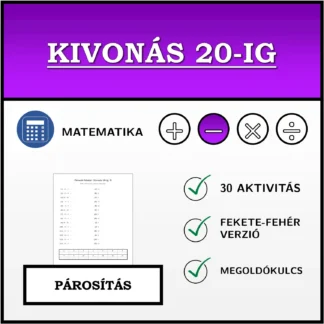 Párosító feladat: Kivonás 20-ig