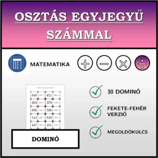 Dominó: Osztás egyjegyű számmal