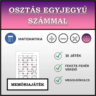 Memóriajáték: Osztás egyjegyű számmal