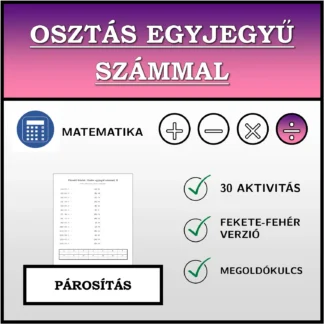 Párosító feladat: Osztás egyjegyű számmal