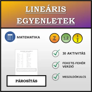 Párosító feladat: Lineáris egyenletek