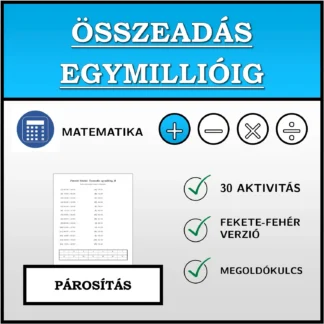 Párosító feladat: Összeadás egymillióig