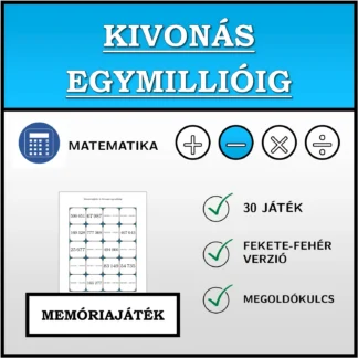 Memóriajáték: Kivonás egymillióig