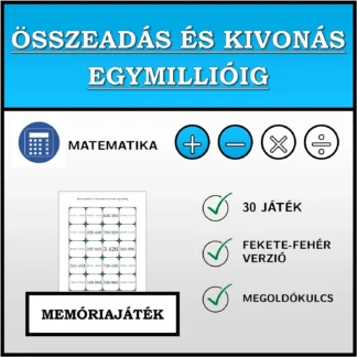 Memóriajáték: Összeadás és kivonás egymillióig
