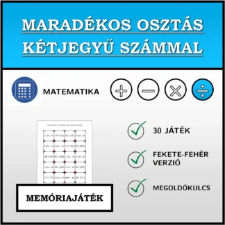 Memóriajáték: Maradékos osztás kétjegyű számmal