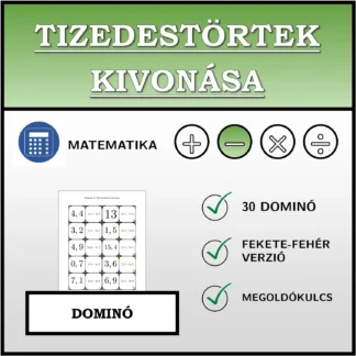 Dominó: Tizedestörtek kivonása