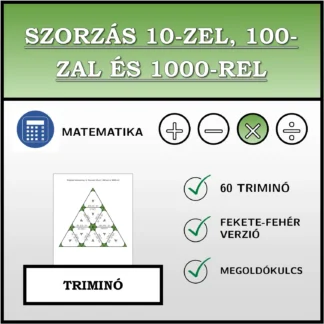 Triminó: Szorzás 10-zel, 100-zal és 1000-rel