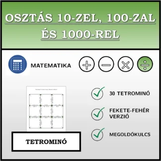 Tetrominó: Osztás 10-zel, 100-zal és 1000-rel