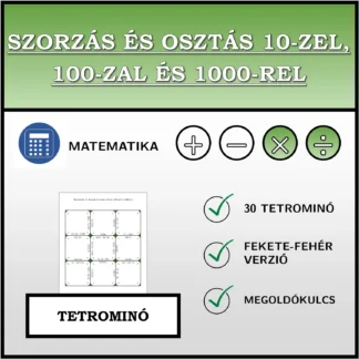 Tetrominó: Szorzás és osztás 10-zel, 100-zal és 1000-rel