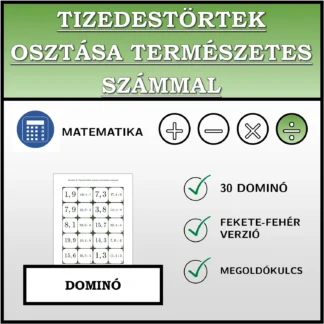 Dominó: Tizedestörtek osztása természetes számmal