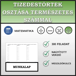 Munkalap: Tizedestörtek osztása természetes számmal