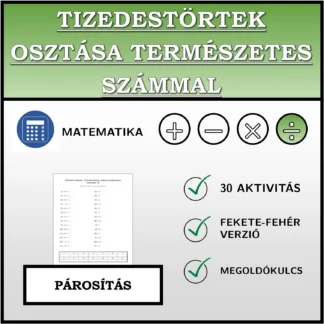Párosító feladat: Tizedestörtek osztása természetes számmal