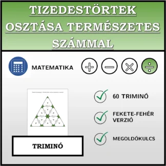 Triminó: Tizedestörtek osztása természetes számmal