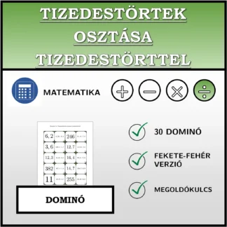 Dominó: Tizedestörtek osztása tizedestörttel