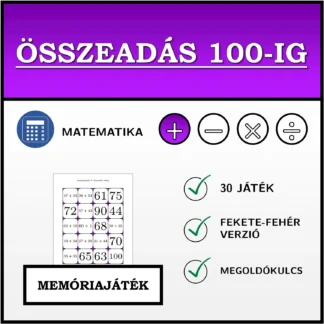 Memóriajáték: Összeadás 100-ig