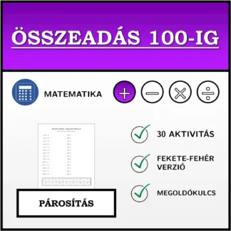 Párosító feladat: Összeadás 100-ig