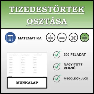Munkalap: Tizedestörtek osztása