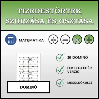 Dominó: Tizedestörtek szorzása és osztása