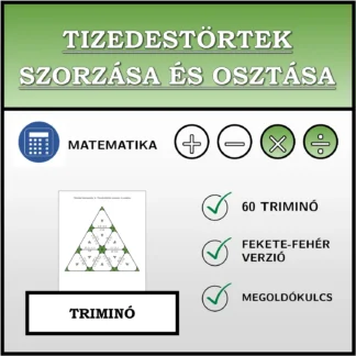 Triminó: Tizedestörtek szorzása és osztása