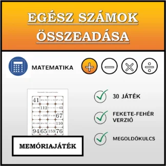 Memóriajáték: Egész számok összeadása