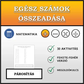 Párosító feladat: Egész számok összeadása