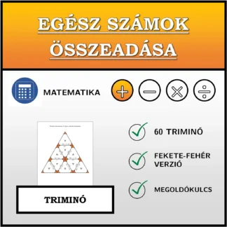 Triminó: Egész számok összeadása
