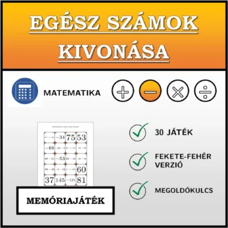 Memóriajáték: Egész számok kivonása