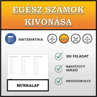 Munkalap: Egész számok kivonása