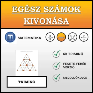 Triminó: Egész számok kivonása
