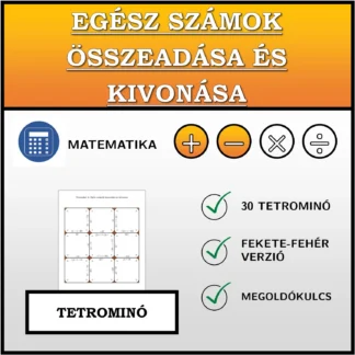 Tetrominó: Egész számok összeadása és kivonása