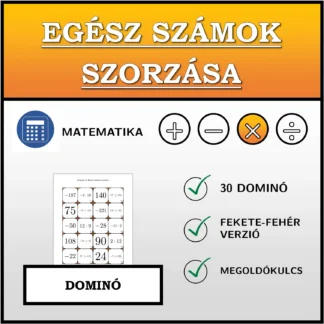 Dominó: Egész számok szorzása