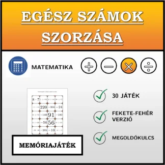 Memóriajáték: Egész számok szorzása