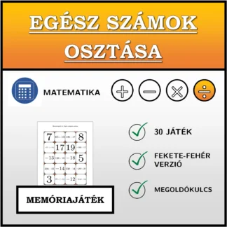 Memóriajáték: Egész számok osztása