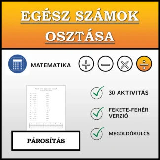 Párosító feladat: Egész számok osztása