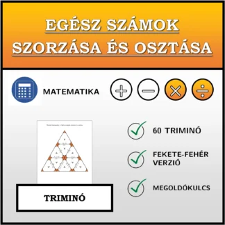 Triminó: Egész számok szorzása és osztása