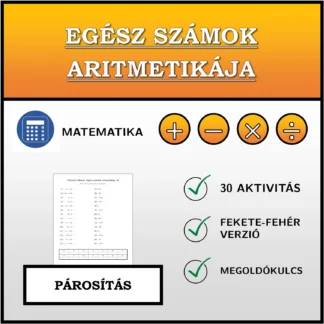 Párosító feladat: Egész számok aritmetikája