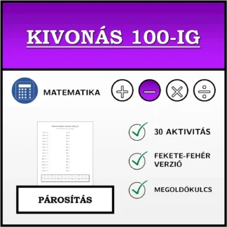 Párosító feladat: Kivonás 100-ig