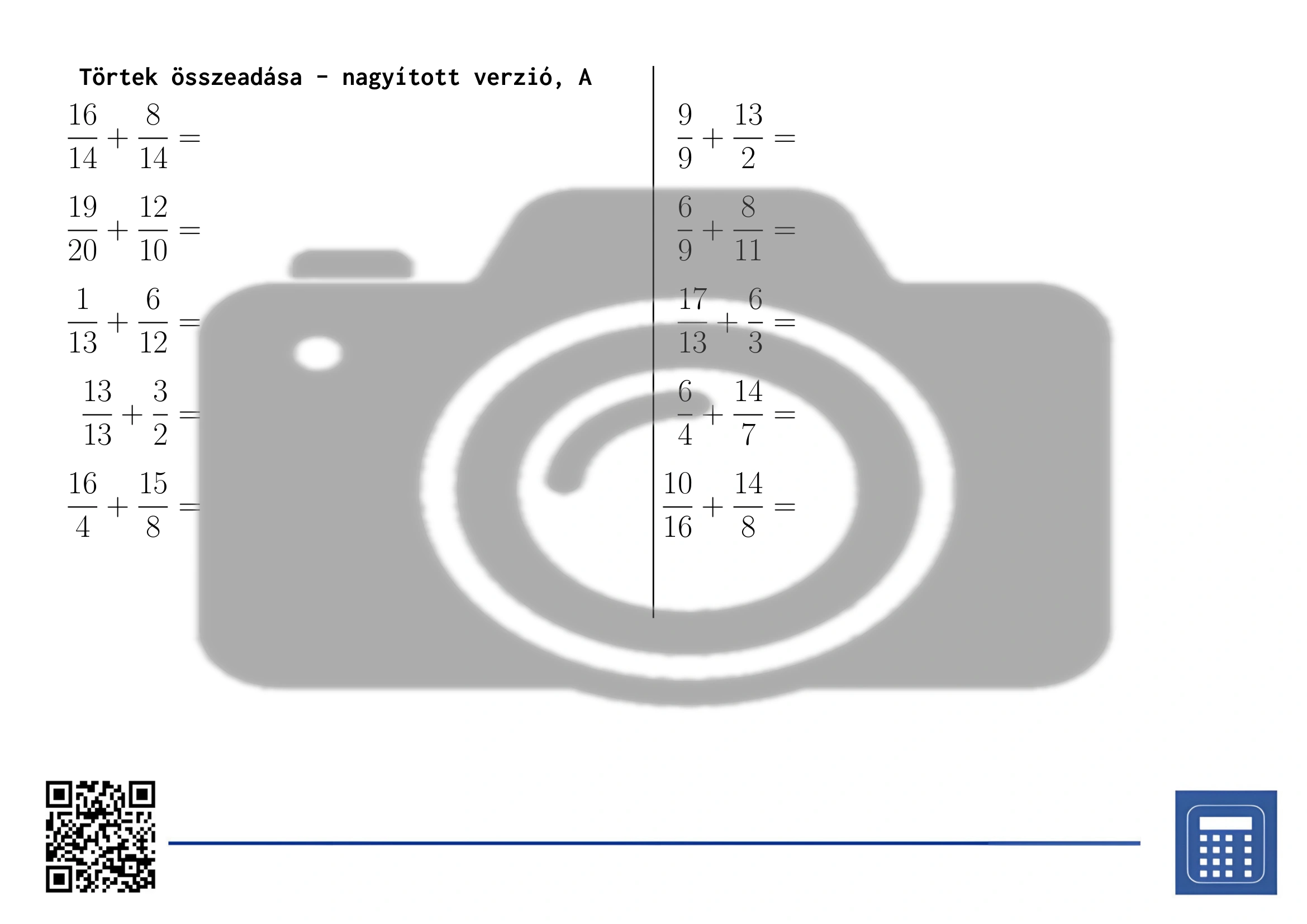 Munkalap: Törtek összeadása - Image 3