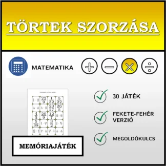 Memóriajáték: Törtek szorzása